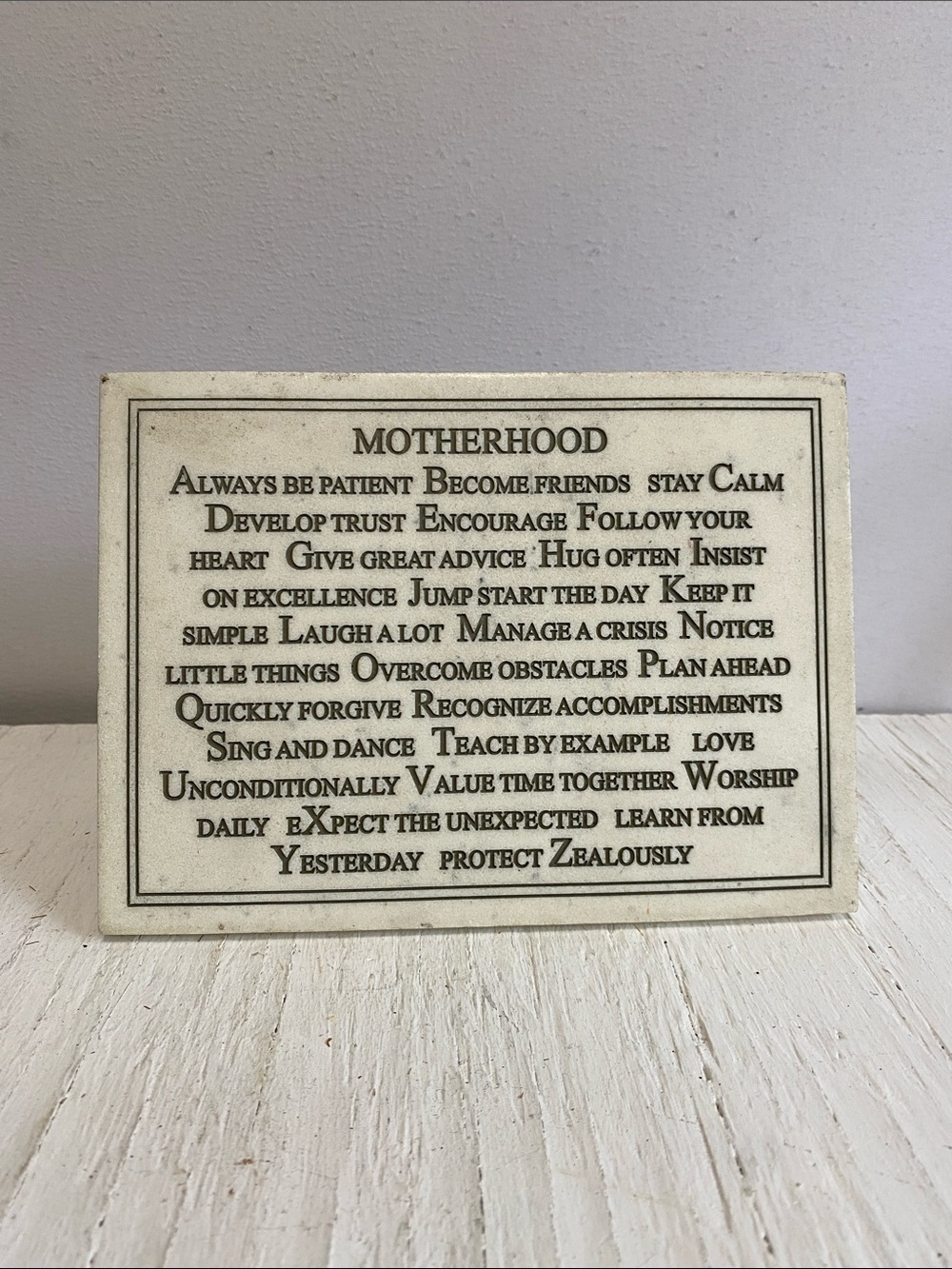 Motherhood Plaque Marble Inspiration Plaque for Mom